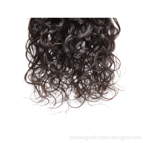 Uniky 10A water wave hair flat weft natural black virgin filipino hair 3 bundles with closures free sample hair bundles